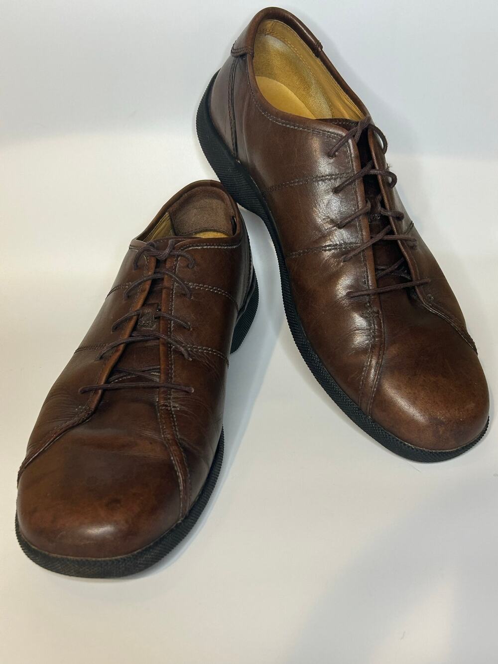 Polo Ralph Lauren Mens Shoes 10.5 D Brown Leather Oxford Casual Comfort Sneakers